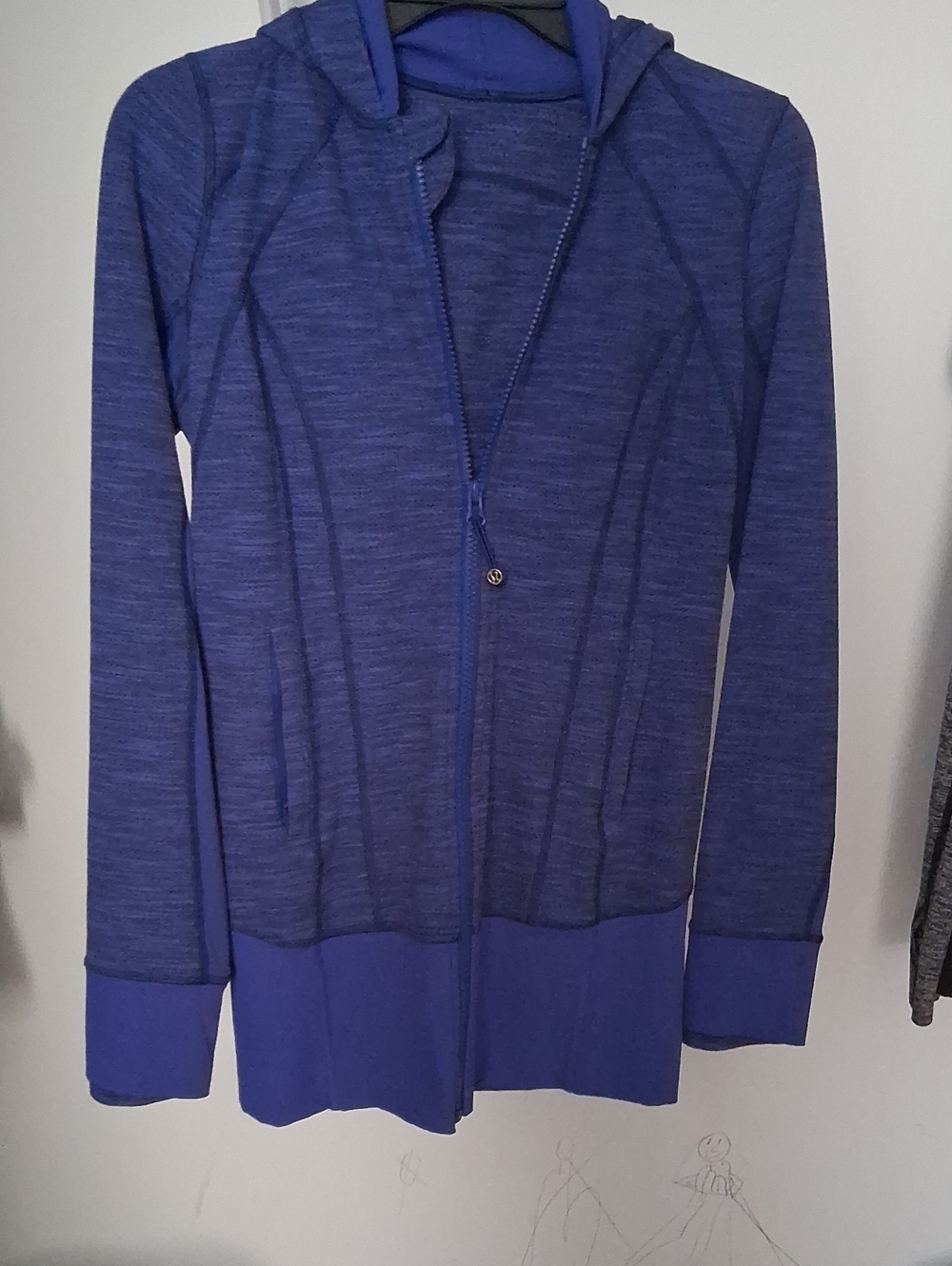 Women's Blue Zip-Up Hooded Sweater